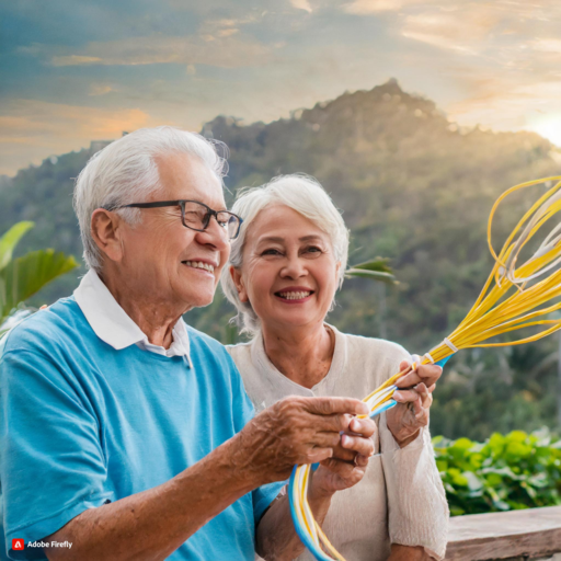 Family time. Happy dad and son using digital tablet, browsing internet online at home, sitting
